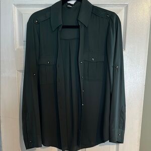 Dark Green Button-Up Shirt